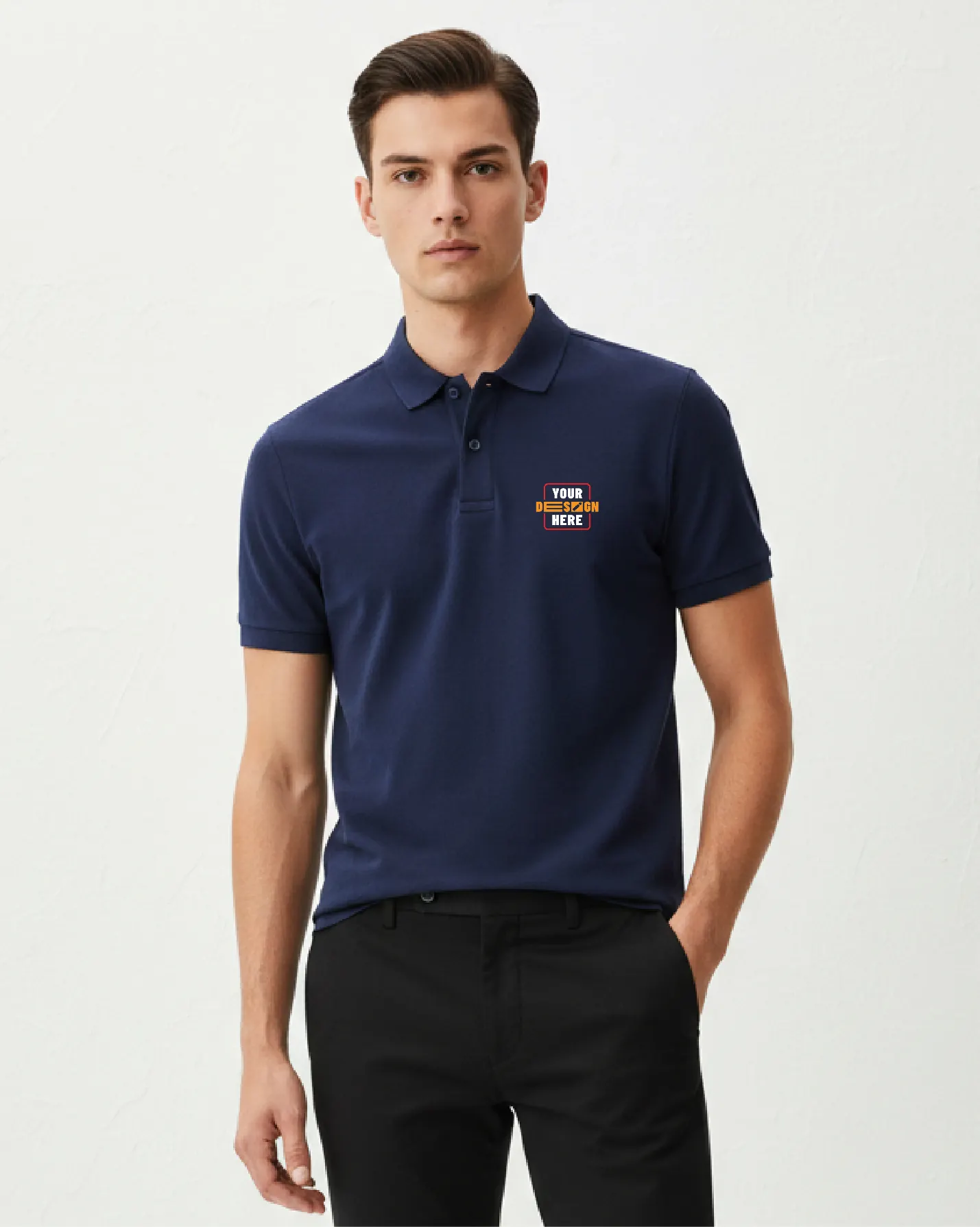 Polyester Basic Polo T-Shirt in blue